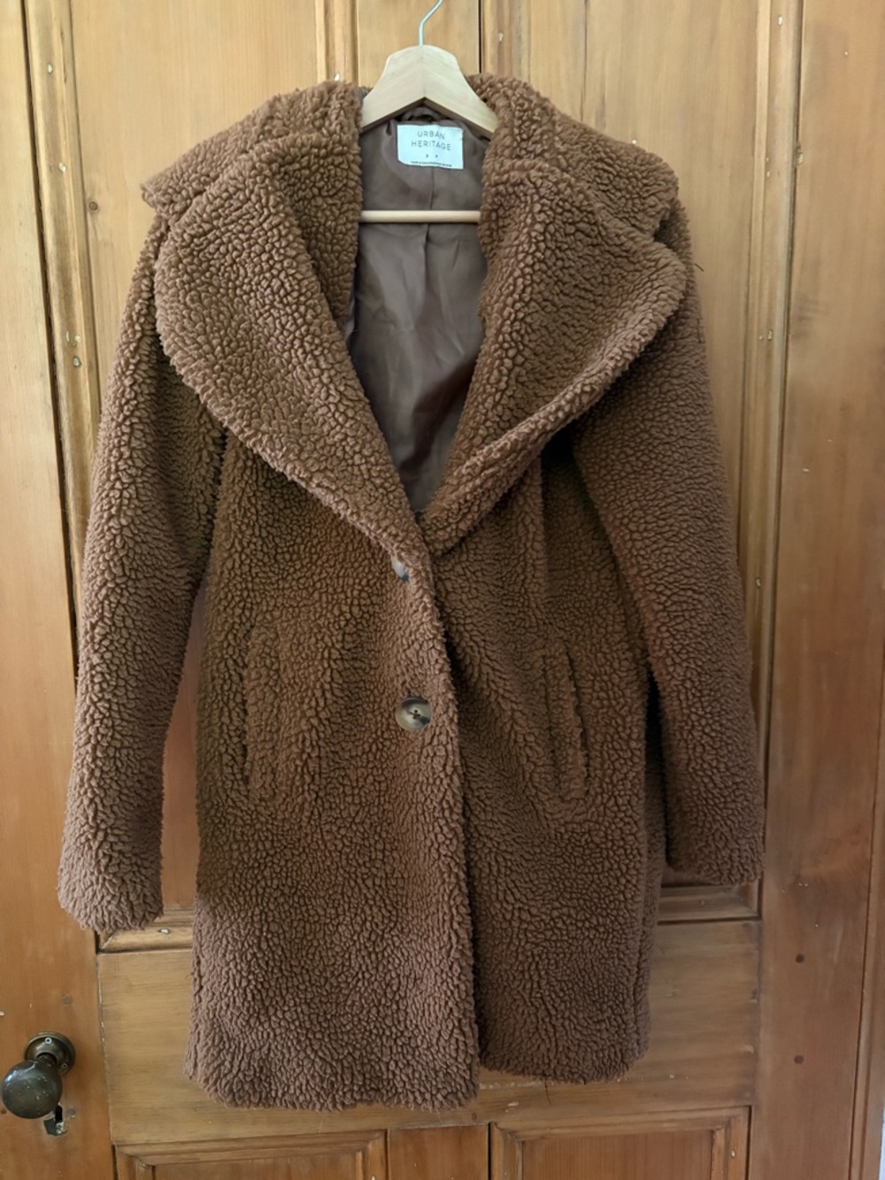 Urban Heritage Women's Chocolate Brown Teddy Coat